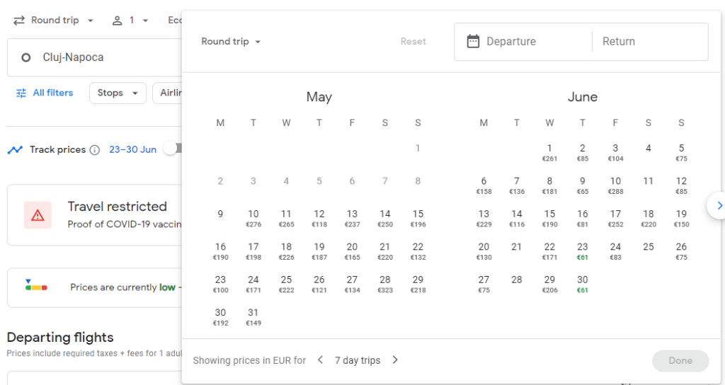 Google Flights offers you the best price for any flight and even recommendations for "flexy days" .