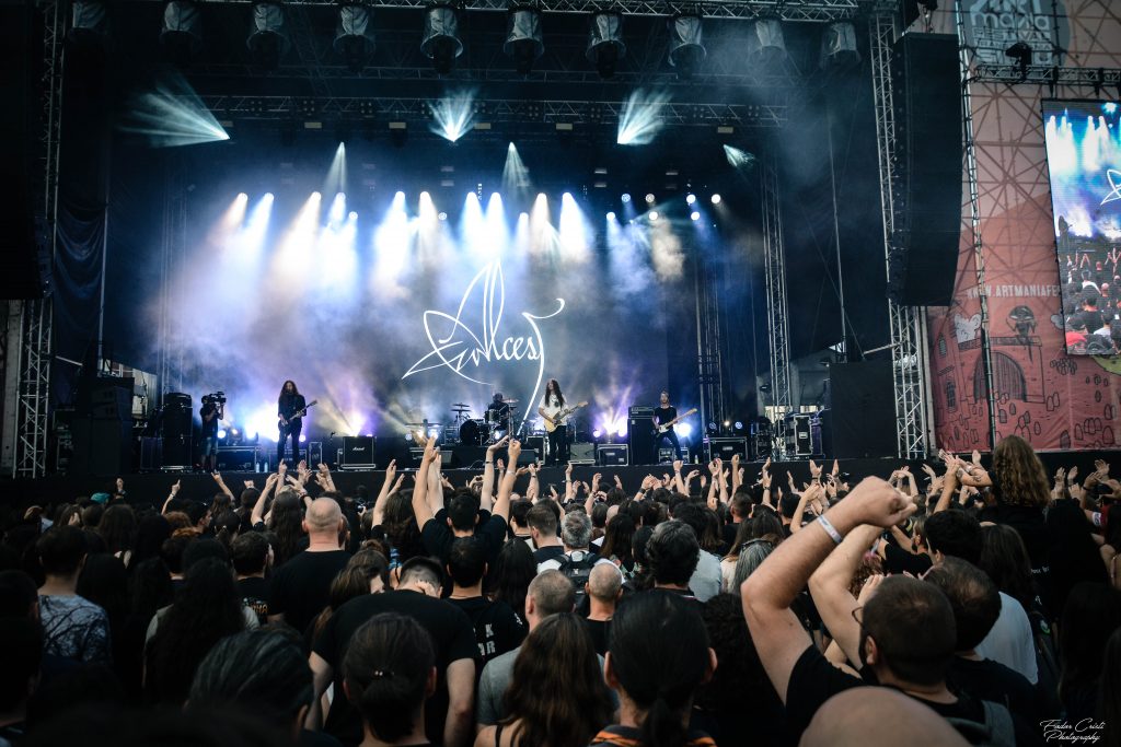 crowd at a rock concert at Artmania Festival